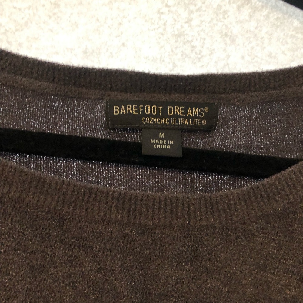 Barefoot dreams cozy chic ultra lite gray pullover sweater size Medium - Picture 5 of 8